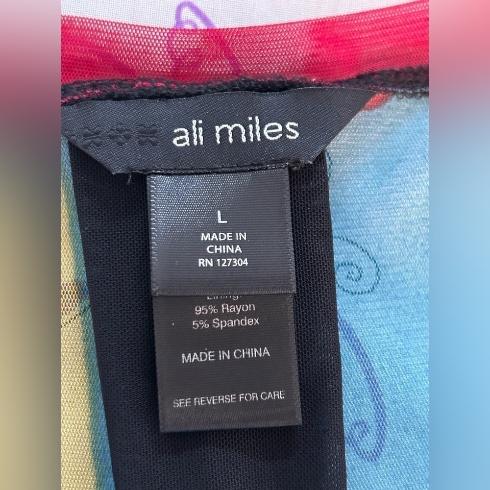 Ali Miles Womens Artsy Sheer Tunic Top Size
L Multicolor Flowy Layer - Picture 10 of 12
